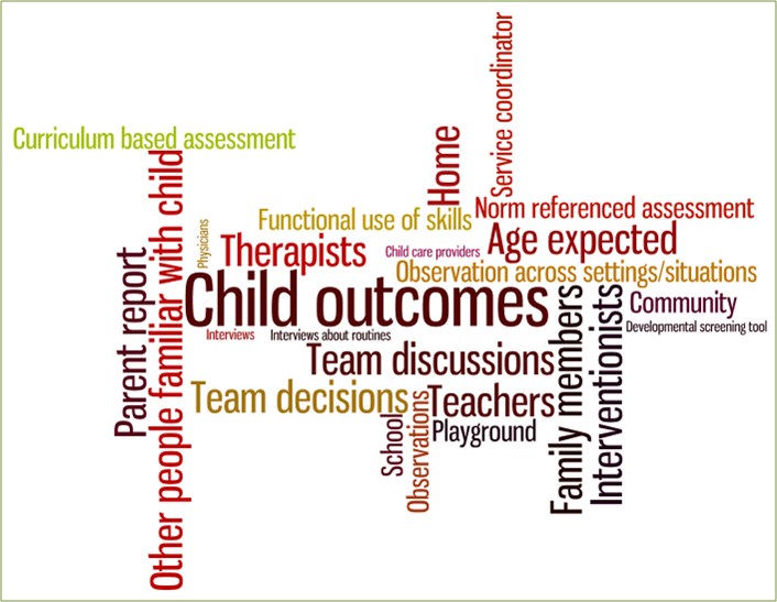 Word cloud of Child Outcomes Summary Process